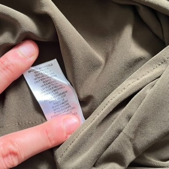 Nina Leonard Olive Green V-Neck Blouse with Open Sleeve Detail - Picture 12 of 16